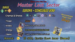 Destiny 2 Master Lost Sector: Europa - Concealed Void on my Solar Warlock 11-13-23