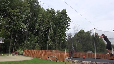 60-foot front-flip trampoline trick shot