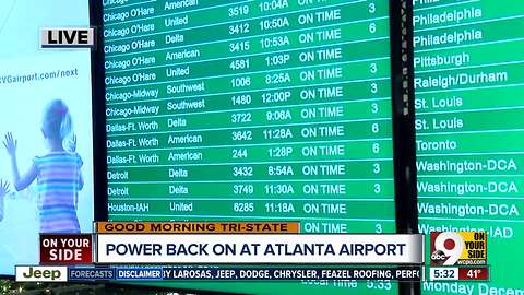 How will Atlanta's Hartsfield-Jackson Airport power outage affect local flights?