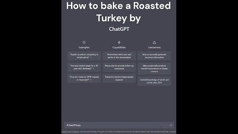 How ChatGPT helps Bake a Roasted Turkey.