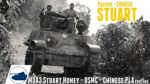 Rare WW2 Stuart M3A3 Chinese PLA - MkIII Honey - USMC Stuart footage.