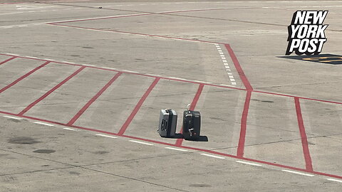 Horrified passenger sees his suitcases on tarmac right before takeoff