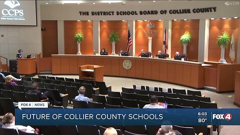 Collier County Public School’s new superintendent, Dr. Leslie Ricciardelli, addresses the district