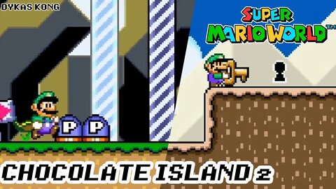 Chocolate Island 2 | Secret Key, Normal exit & all Dragon Coins | Super Mario World