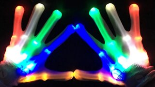 LED Flashing Gloves Finger Light UP Rave Gloves 5 Color 6 Modes for Party LightShow Halloween Dancin