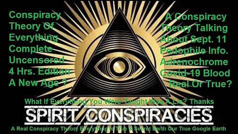 Conspiracy Theory Of Everything Is Not For Everybody Pedophile's 9/11 Covid-19 Etc.