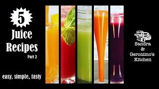 5 Juice Recipes Part 2 (Pineapple Carrot, Watermelon Mint, Cucumber, Orange Carrot Ginger, Beet)