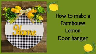 Easy Farmhouse Lemon Door Hanger DIY| Dollar Store Crafts| Lemons Home Decor DIY| Marthas Wreath