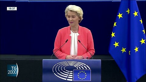 la sionista Ursula Von Der Layen🏳️‍🌈pres.commis.UE il 13/9/2023 nel suo ultimo discorso sullo stato dell'UE traccia un bilancio del suo quinquennio a Bruxelles e annuncia un incarico al gesuita Mario Draghi🏳️‍🌈.