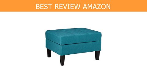 Bridger Teal Fabric Storage Ottoman Review