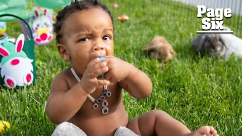 Rihanna and A$AP Rocky's baby boy sports diamonds, designer bunny ears for Easter