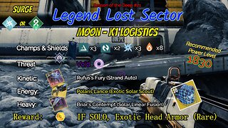 Destiny 2 Legend Lost Sector: Moon - K1 Logistics on my Void Hunter 7-30-23