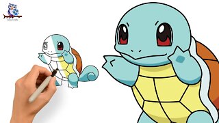 How To Draw Pokémon Squirtle Zenigame - Tutorial
