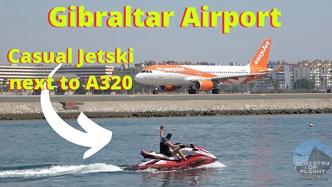 Jet Ski Floats by easyJet as it is Departing Gibraltar