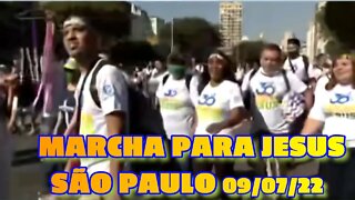 SÃO PAULO NA MARCHA PARA JESUS COM BOLSONARO JUNTO AO POVO CRISTÃO.