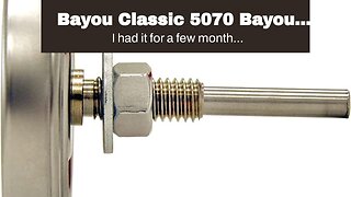 Bayou Classic 5070 Bayou Fryer Thermometer Stainless Steel Design Tempered Glass Dial Face w/ 5...