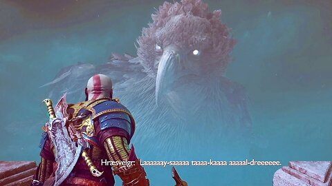 Kratos And Atreus Meet The Giant Bird Hraesvelgr Scene - God Of War Ragnarok PS5 2022