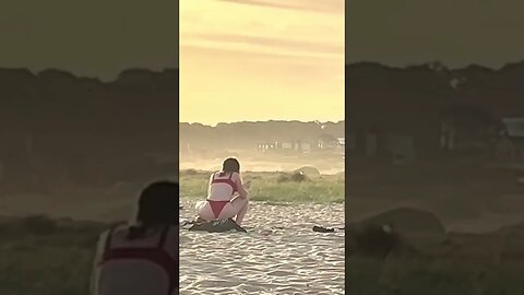 Bushes and sunsets… Girls at the beach.