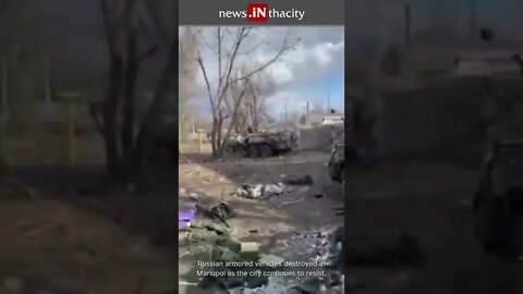 Russian Armored Vehicles Destroyed in Mariupol 💥 #shorts