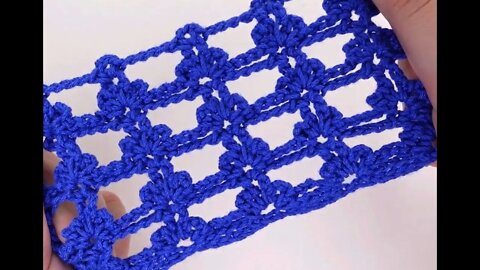 How to crochet mesh Trefoil stitch simple tutorial by marifu6a