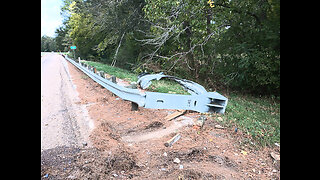 DRIVER SLAMS INTO END OF GUARDRAIL, SWARTWOUT TEXAS, 10/25/23...