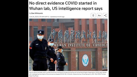UNITED STATES ADMITS COVID DID NOT COME FROM THE WUHAN LAB