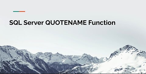SQL Server QUOTENAME Function Tutorial