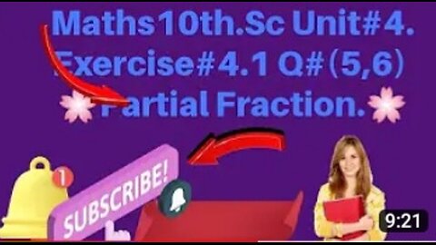 Exercise No.4.1 Q.No.(5,6) #maths10th #partialfraction#part2#unit4