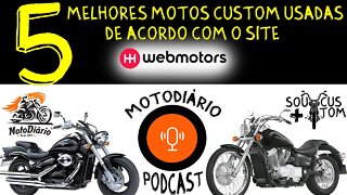 As 5 melhores motos custom usadas de acordo com a WEBMOTORS
