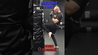 Heroes Training Center | Kickboxing & MMA "How To Double Up" Hook & Cross & Knee 1| #Shorts