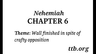 Nehemiah Chapter 6 (Bible Study)