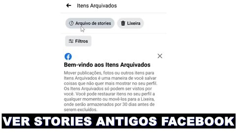 Ver STORIES ANTIGOS do FACEBOOK