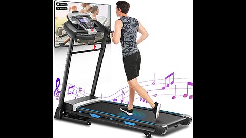 Folding Treadmill 300LB Capacity, Foldable Treadmills for Home Gym with Auto Incline, Electric...