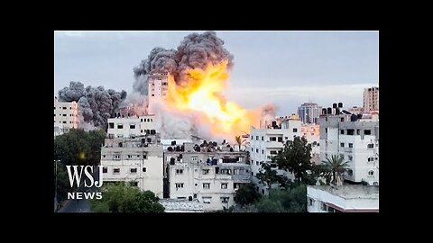 Watch: High-Rise Building in Gaza Crumbles After Israeli Airstrike