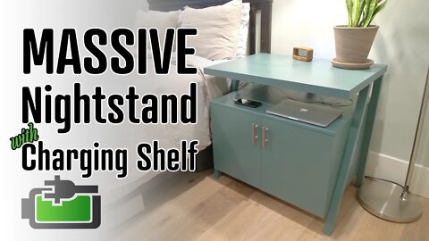 DIY Massive Nightstand with CHARGING Shelf ⚡️