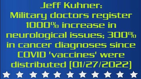 Jeff Kuhner: Military doctors register 1000% increase in neurological issues; 300% in cancer diagnoses since COVID 'vaccines' were distributed