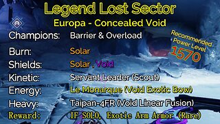 Destiny 2 Legend Lost Sector: Europa - Concealed Void on my Titan 10-28-22