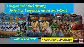🔥 15 Dragon Dall Z Foil 🔥 Free Holo Giveaway Perfection Vengeance Heroes Villains Toy & Card Opening