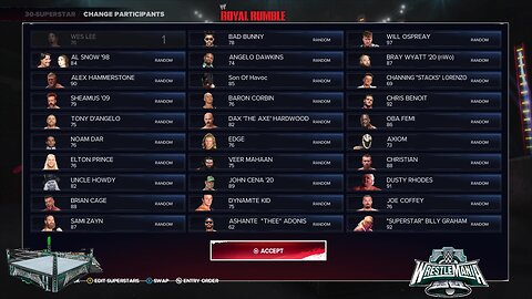 WWE 2k24 Men's Royal Rumble at Wrestlemania XL aka Wrestlemania 40 Arena