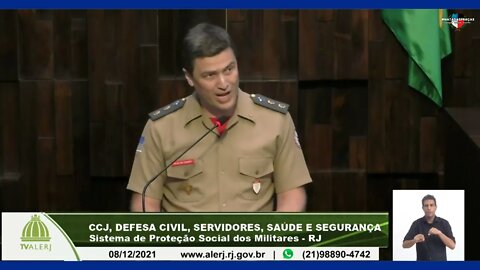 No dia 08/12/21, o SGT PORTUGAL do grupo #NATADASPRAÇAS fez um discurso na ALERJ. ( Vídeo COMPLETO )