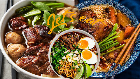 YUMMY CH | Noodles, fried chicken thighs, beef noodles, duck eggs show eating