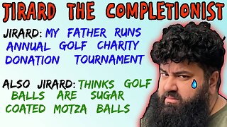 Jirard The Completionist Uses Charity Golf Clubs As A Toothpick - 5lotham