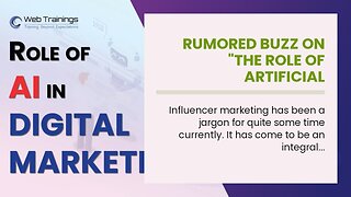 Rumored Buzz on "The Role of Artificial Intelligence in Digital Marketing"