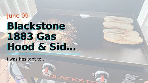 Blackstone 1883 Gas Hood & Side Shelves Heavy Duty Flat Top Griddle Grill Station for Kitchen,...