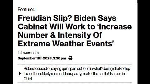 BIDEN SAYS WE WILL INCREASE NUMBER & INTENSITY OF EXTREME WEATHER EVENTS