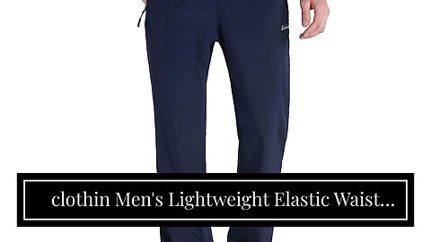 clothin Men's Lightweight Elastic Waist Pants Drawstring Athletic Sweatpants with Zipper Pocket...