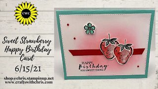 Happy Birthday Card using Sweet Strawberry by Stampin' Up!