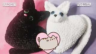 Crochet Cat Heart Amigurumi Pillow (CRAFT YOUR OWN!)