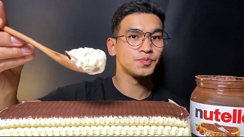 ASMR ICE CREAM CAKE NUTELLA DESSERT MUKBANG EATING SHOW KOREAN