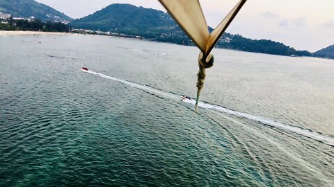POV - Parasailing at Patong Beach, Phuket, Thailand in 4K